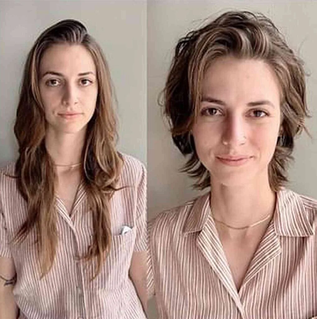 Chic long pixie hairstyle for women over seventy