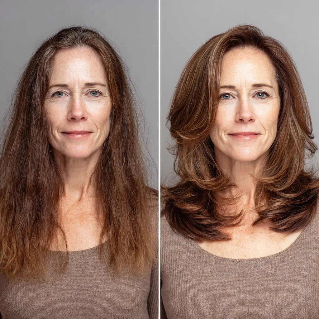 Chic Mid-Length Butterfly Cut with Soft Flip and Face-Framing Layers