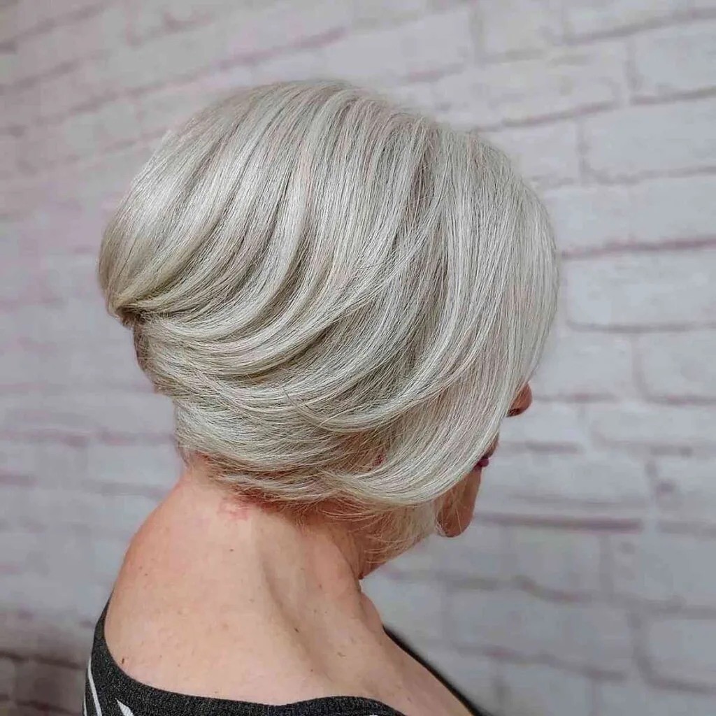 Chic Neck-Length A-Line Bob for a Lady in Her Sixties