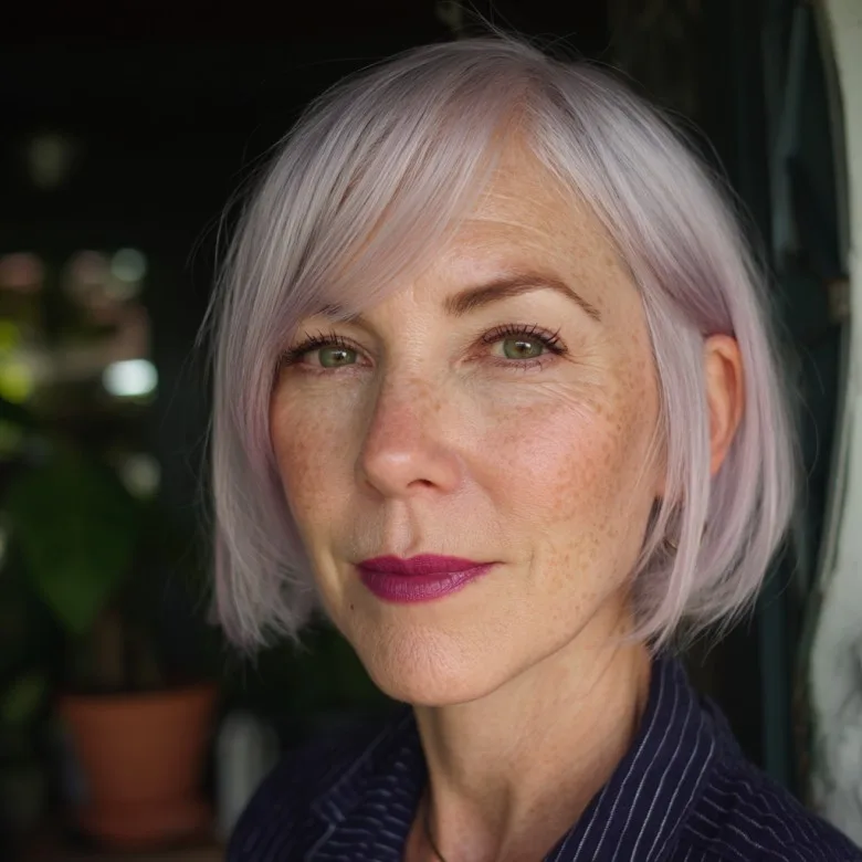 Chic Pastel Lavender Blunt Bob