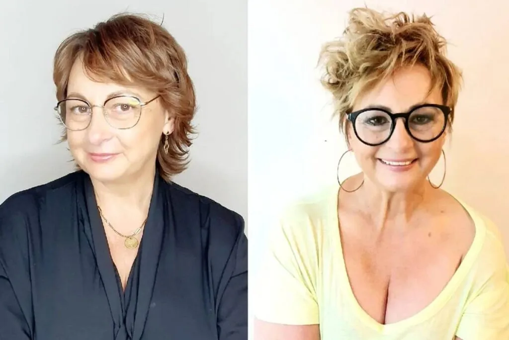 Chic Pixie Cut for Women Over 60 with Glasses