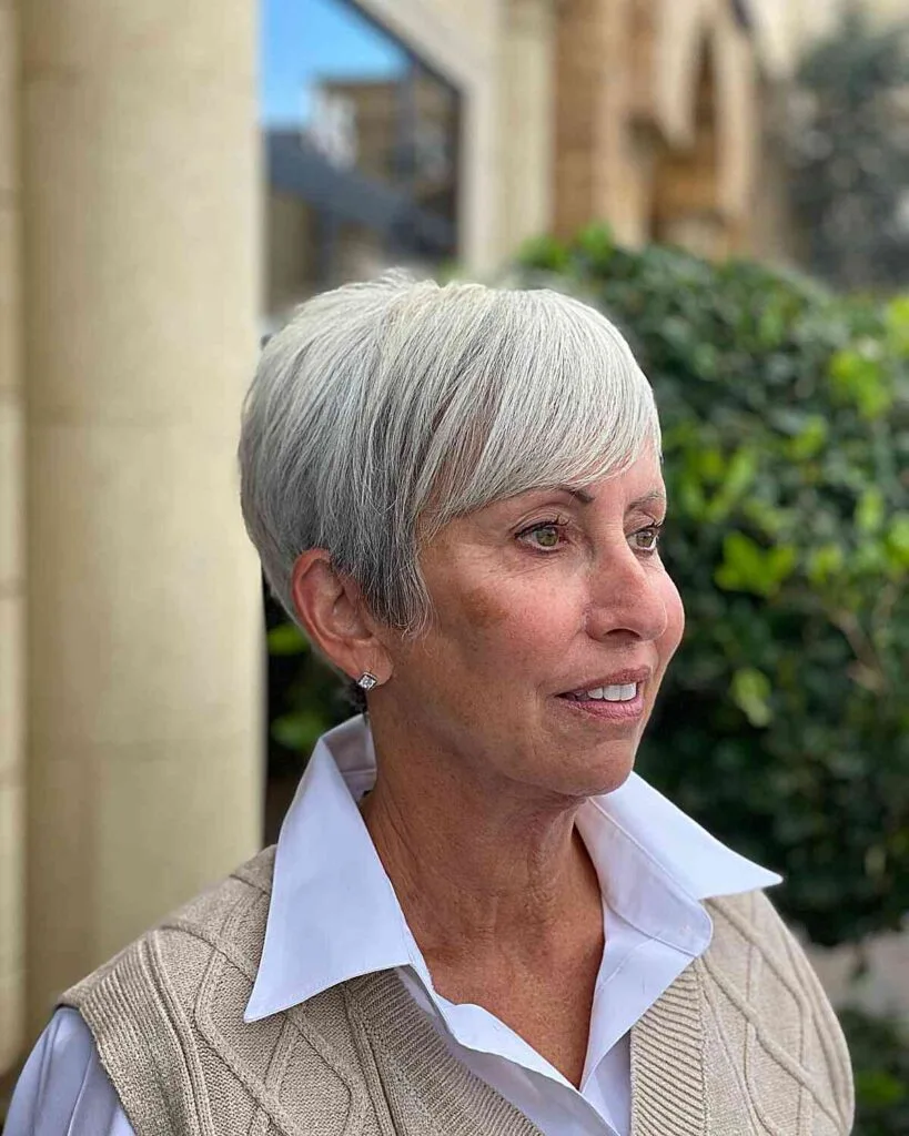 Chic Precision Bixie for Fine Haired Women Aged 60 with a stylish flair
