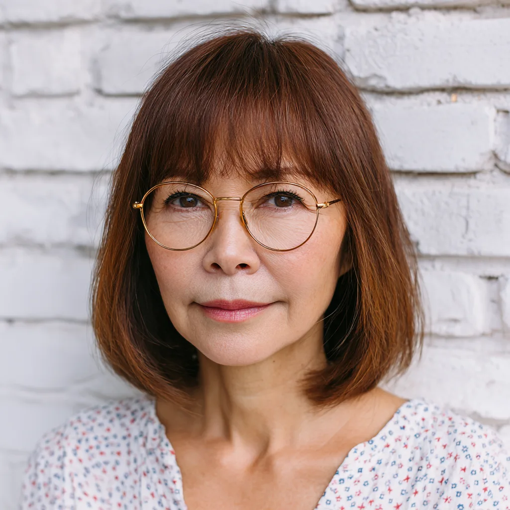 Chic Rounded Bob with Birkin Bangs