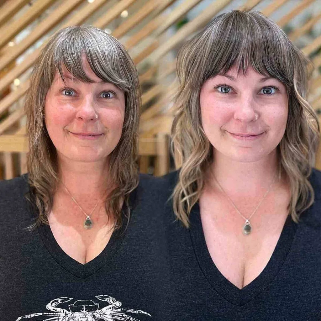 Chic Shag with Loose Waves for 40-Year-Olds with Round Faces