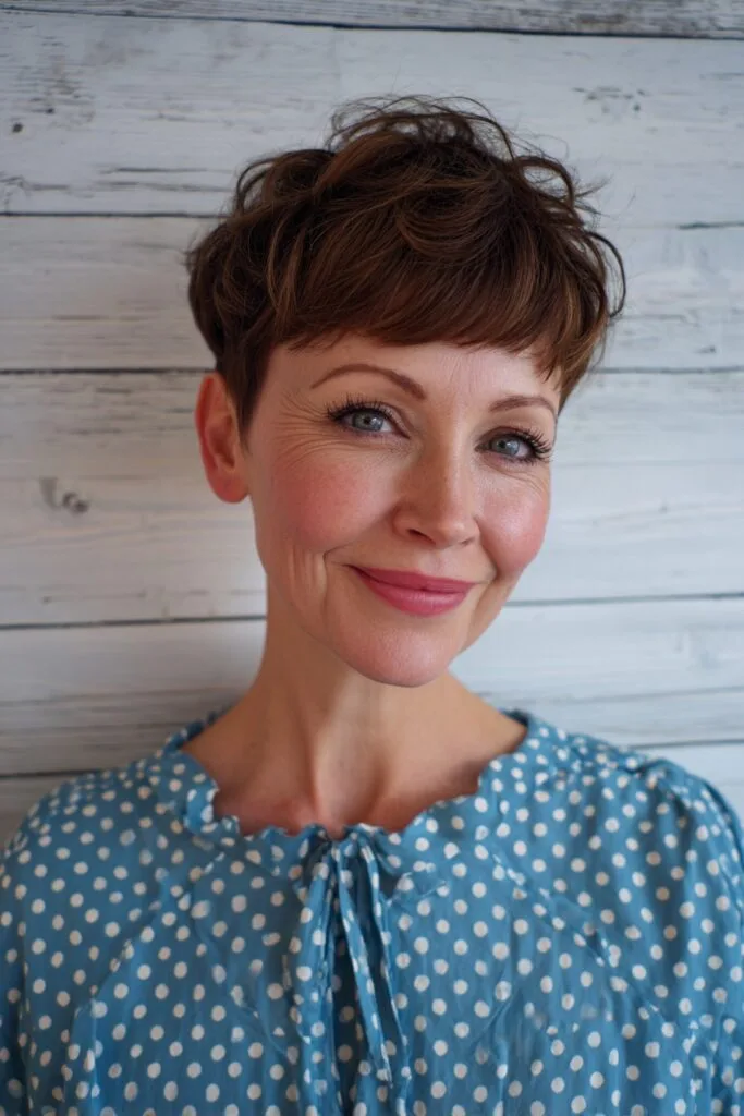 Chic Short Curly Pixie Cut with Subtle Volume