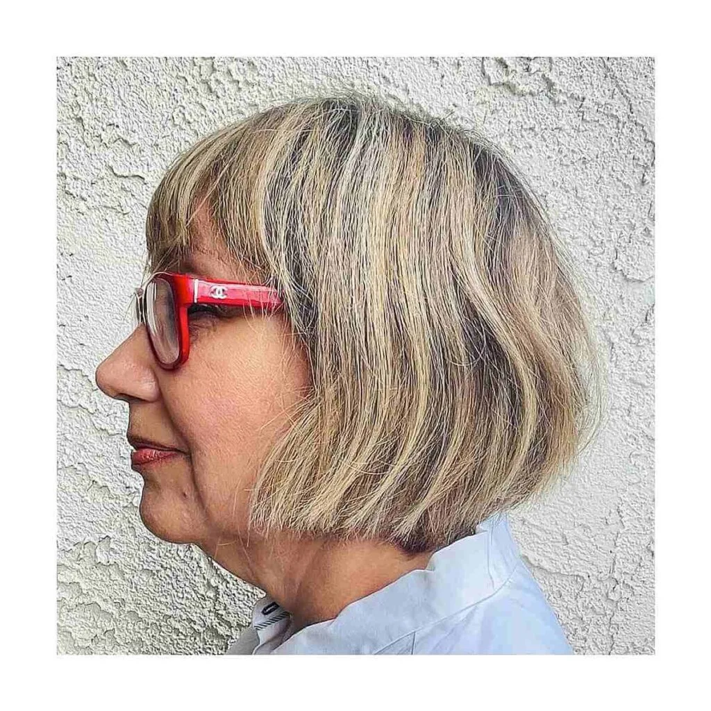 Chic Short Haircut with Bangs for Glasses Wearers