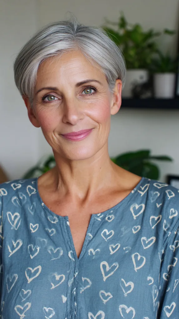 Chic Short Silver Textured Cut with Soft Layers