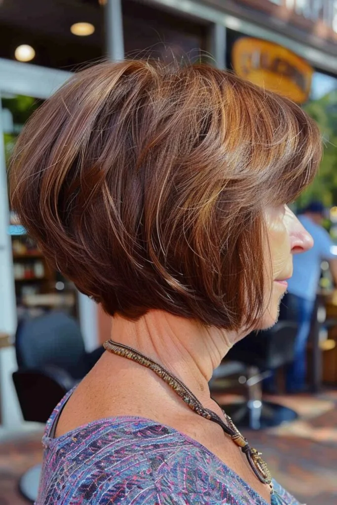 Chic short stacked bob for women above 60