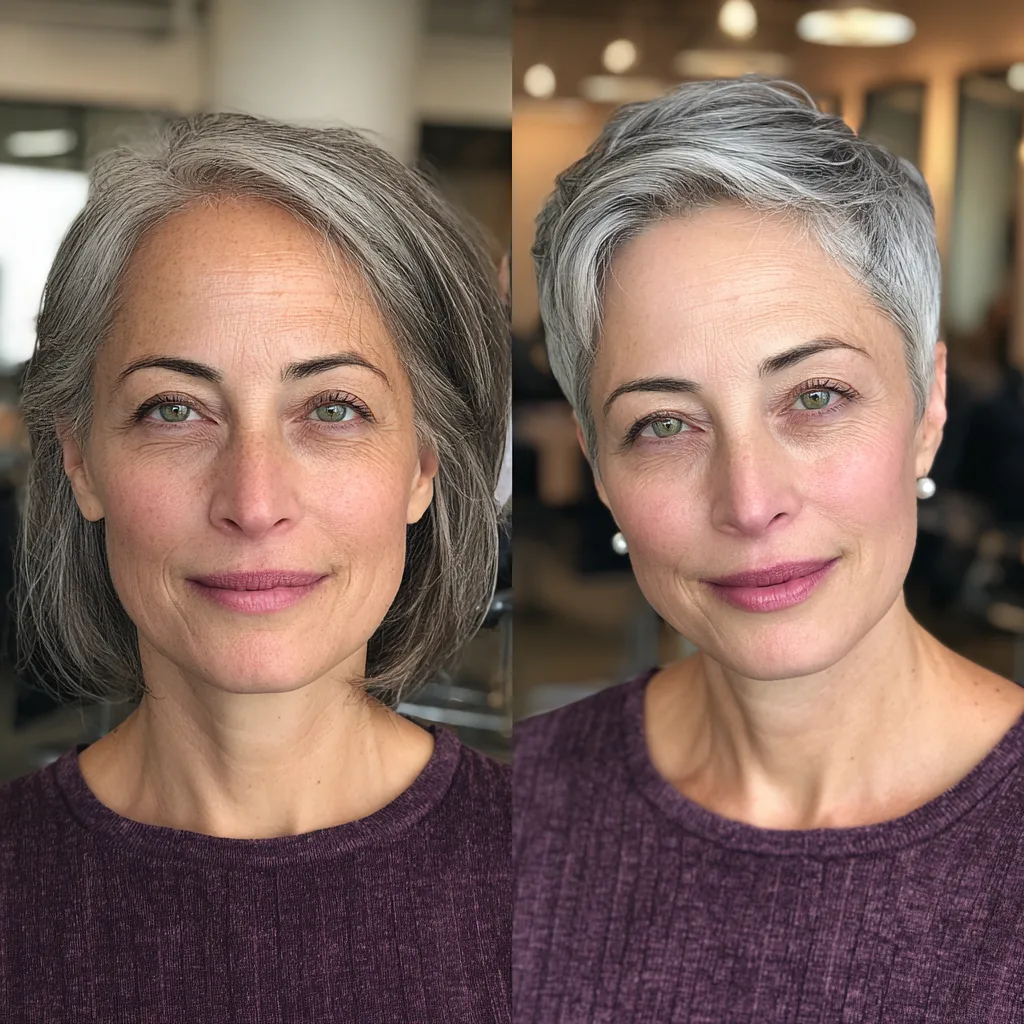Chic Silver Pixie Cut with Subtle Layering