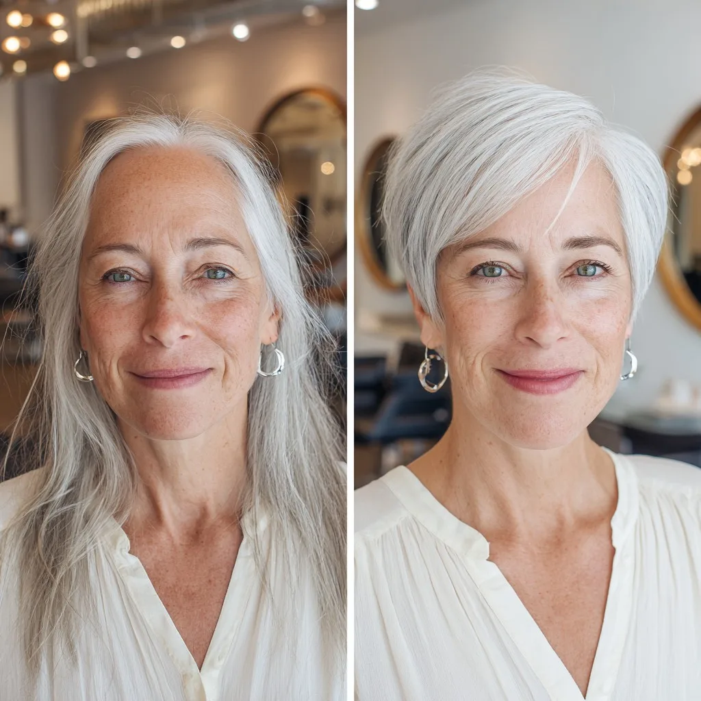 Chic Silver Textured Pixie Cut