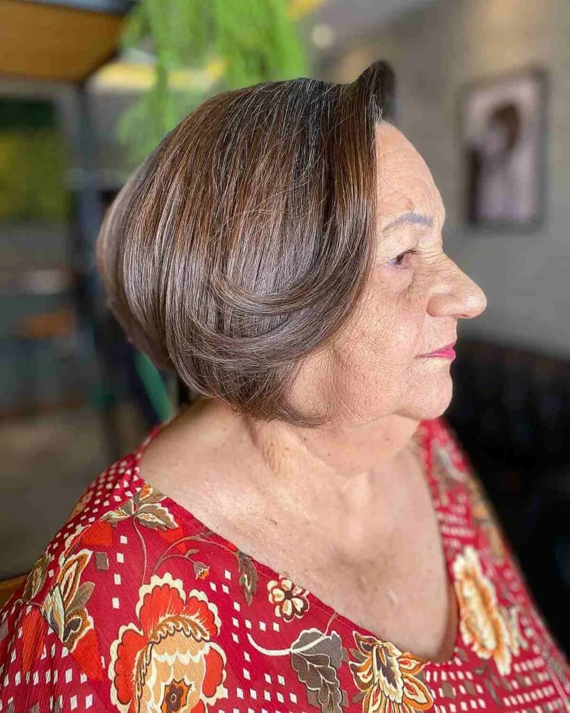Chic Sleek Bob with Flowy Front Layers for Women 60 and Over