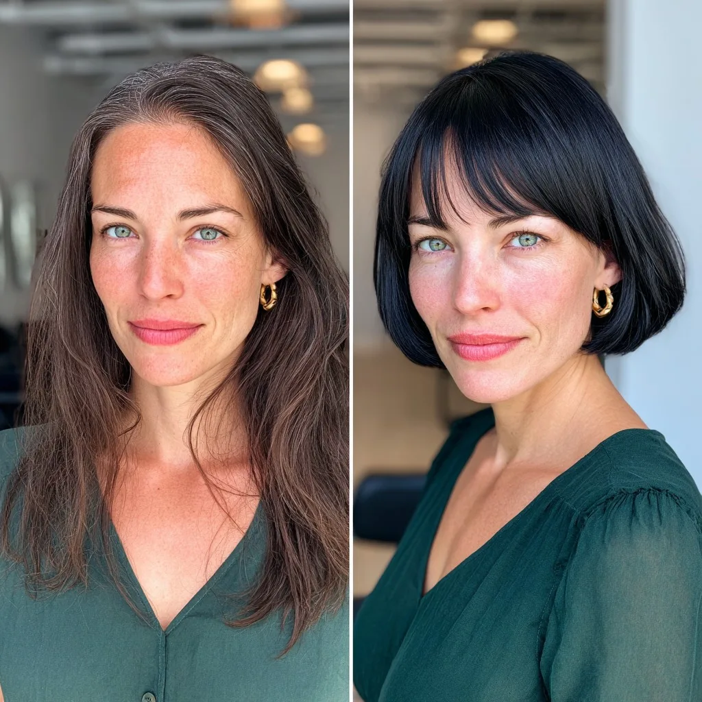 Chic Smooth Bob with Subtle Bangs