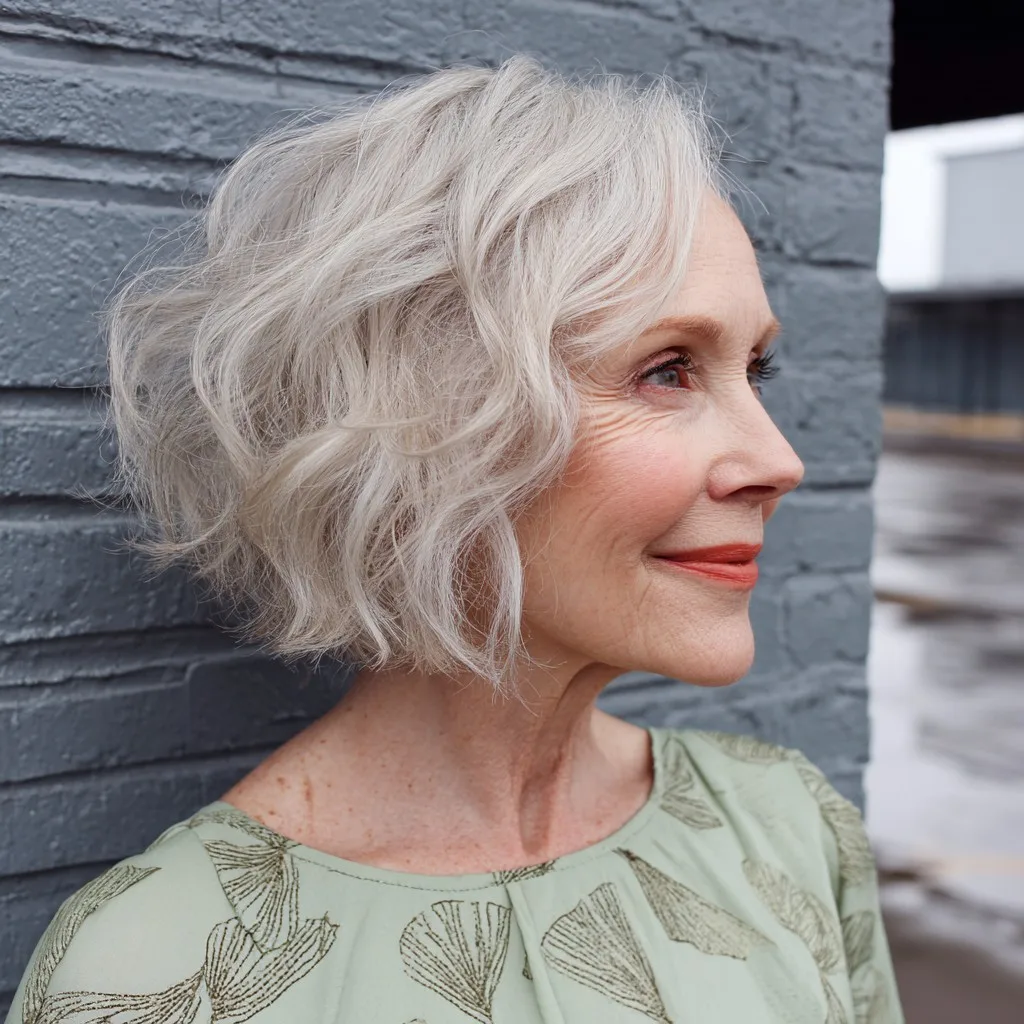 Chic Softly Textured Bob with Gentle Waves