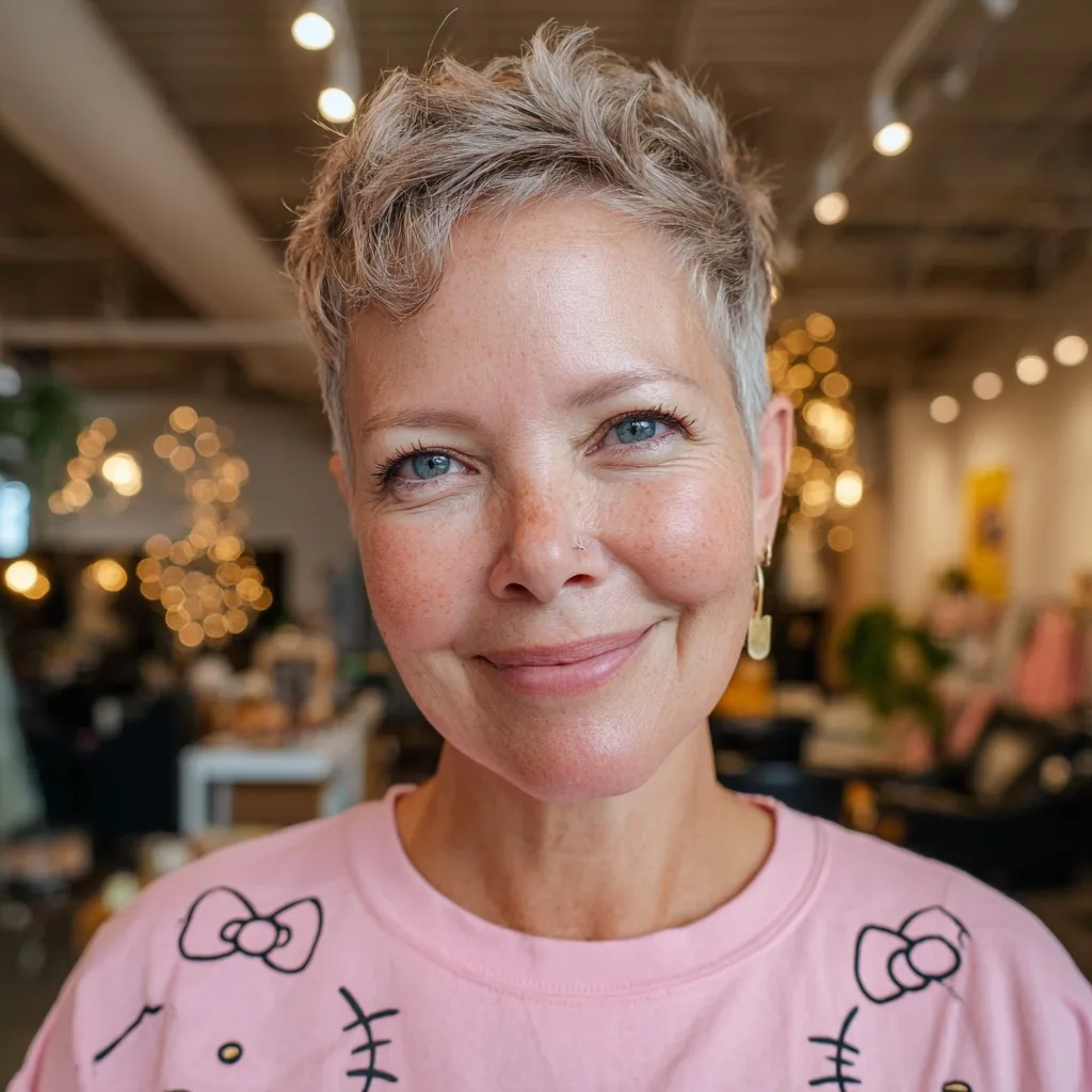 Chic Softly Textured Pixie Cut with Subtle Volume
