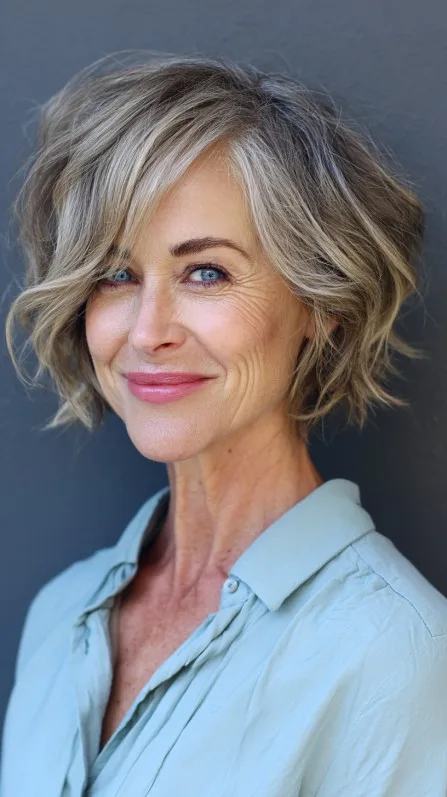 Chic Softly Textured Wavy Bob with Flipped Ends