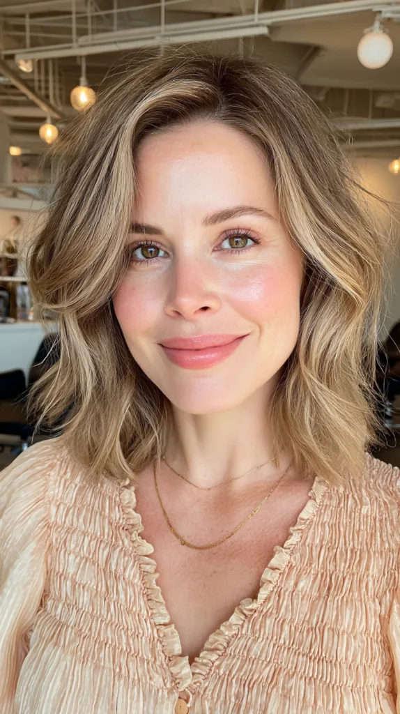 Chic Sun-Kissed Medium-Length Waves