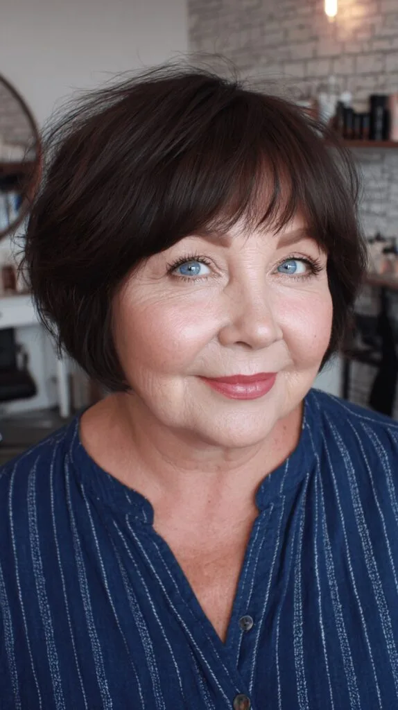 Chic Textured Bob with Face-Framing Bangs