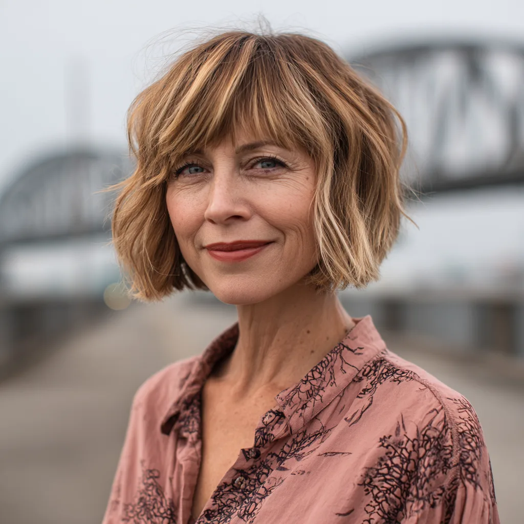 Chic Textured Bob with Face-Framing Layers