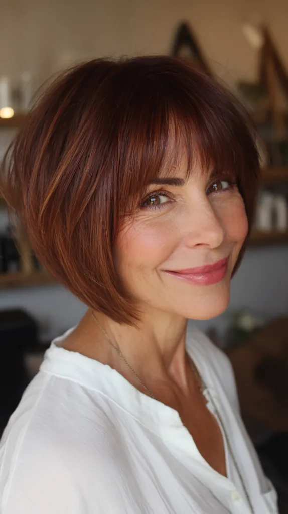Chic Textured Bob with Soft Bangs