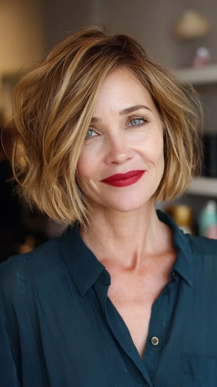 Chic Textured Bob with Soft Movement