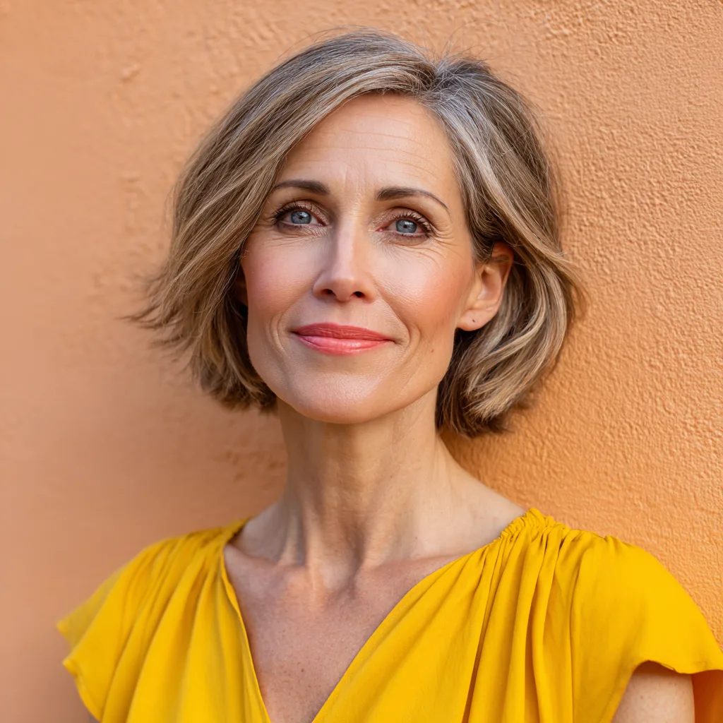 Chic Textured Bob with Subtle Highlights