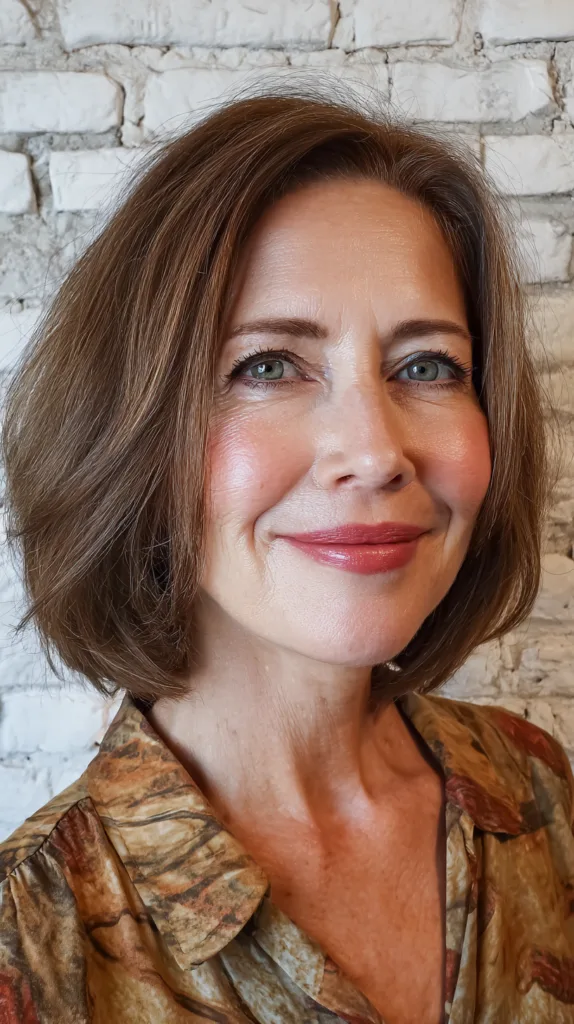 Chic Textured Brunette Bob with Subtle Layering