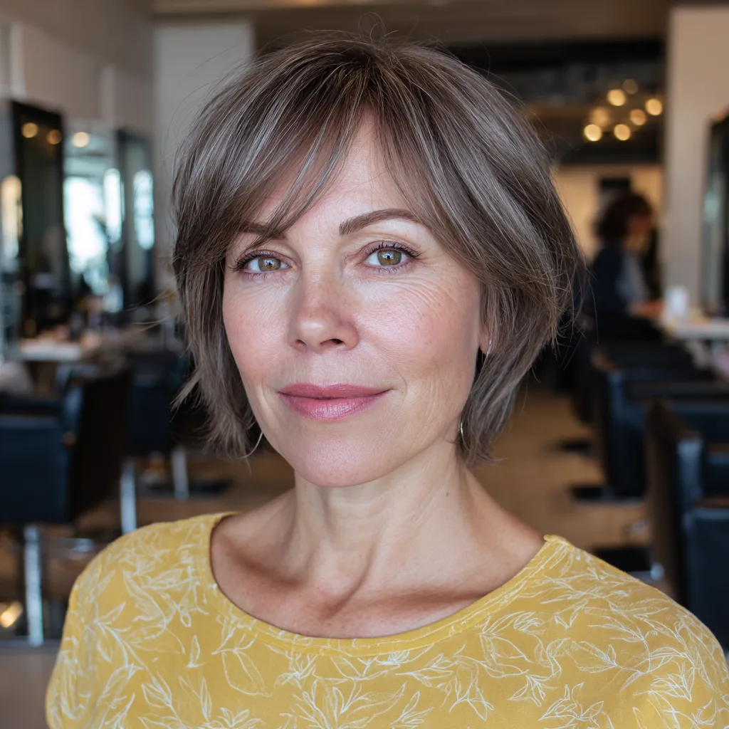 Chic Textured Crop with Soft Bangs