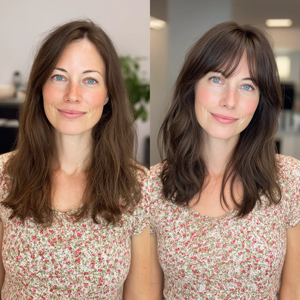 Chic Textured Cut with Wispy Bangs