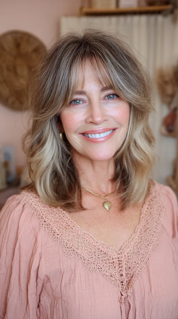 Chic Textured Layers with Soft Blonde Highlights