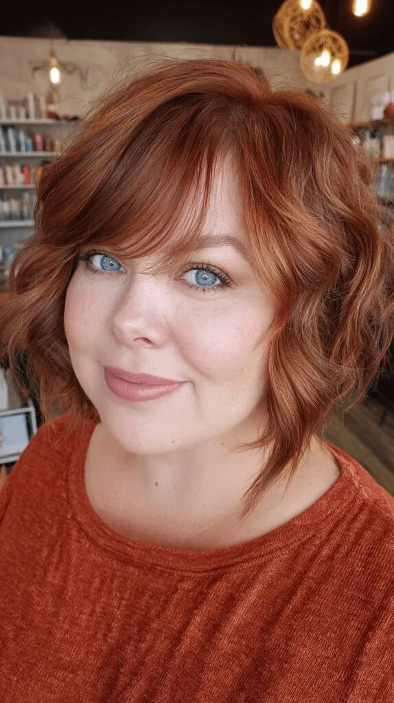 Chic Textured Lob with Soft Long Bangs
