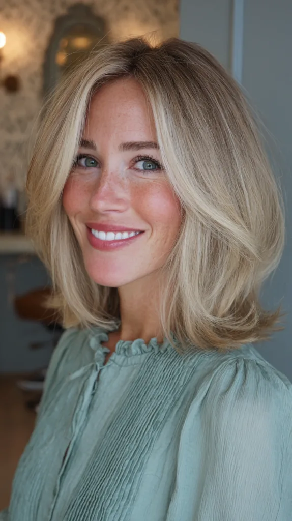 Chic Textured Lob with Subtle Face-Framing Layers