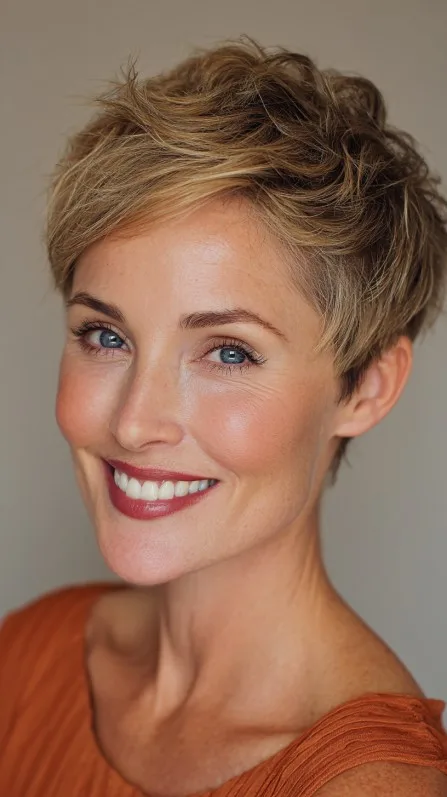 Chic Textured Pixie Cut with Playful Layers