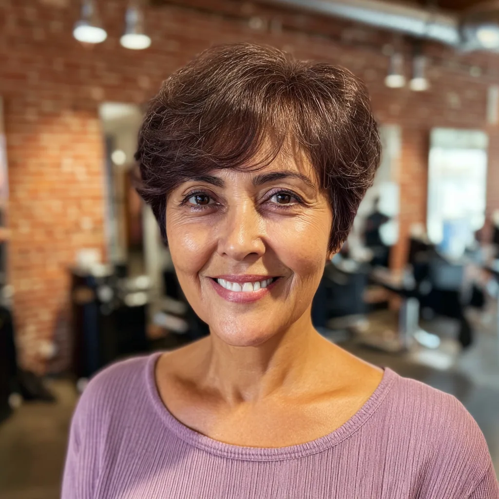 Chic Textured Pixie Cut with Soft Side-Swept Bangs