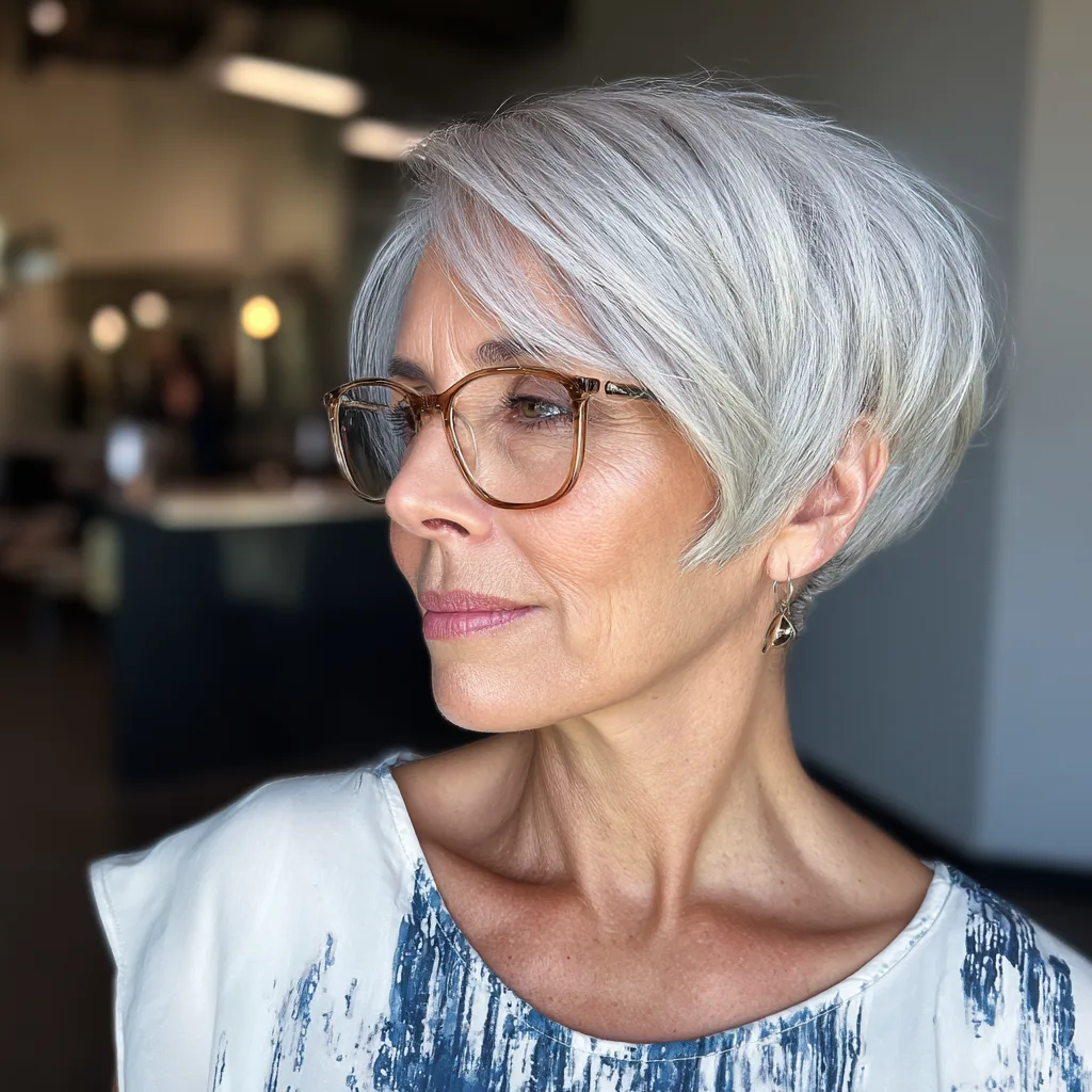 Chic Textured Pixie Cut with Soft Side Swept Bangs