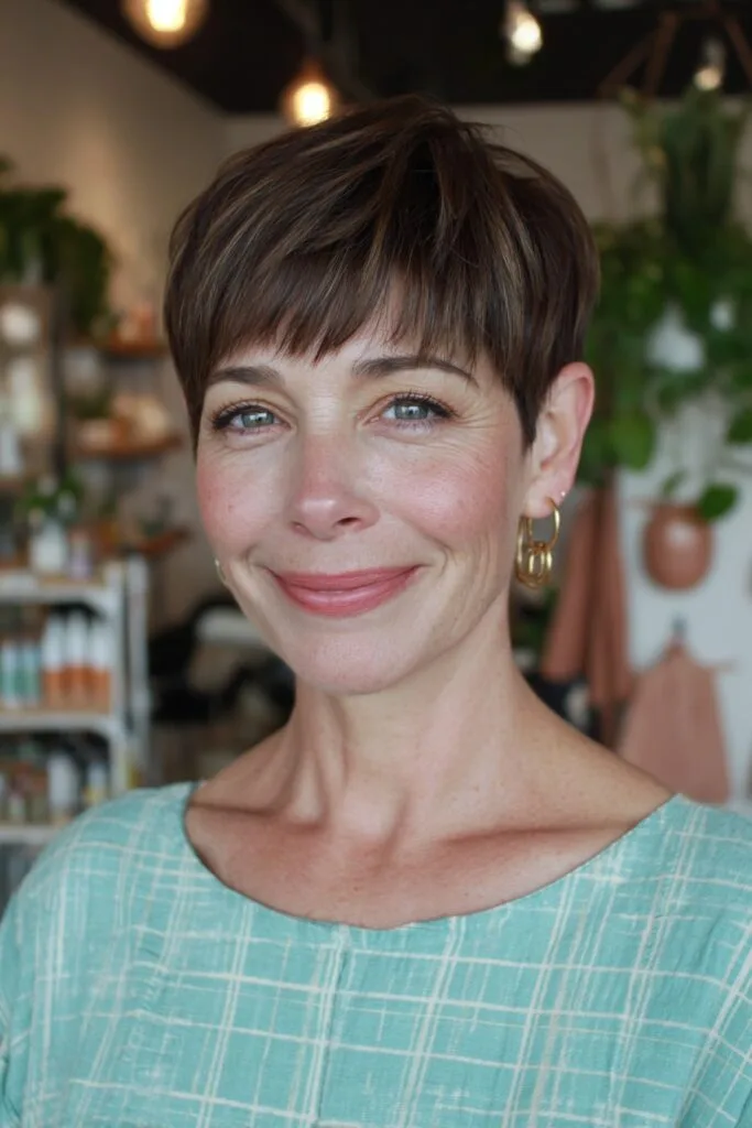 Chic Textured Pixie Cut with Subtle Highlights