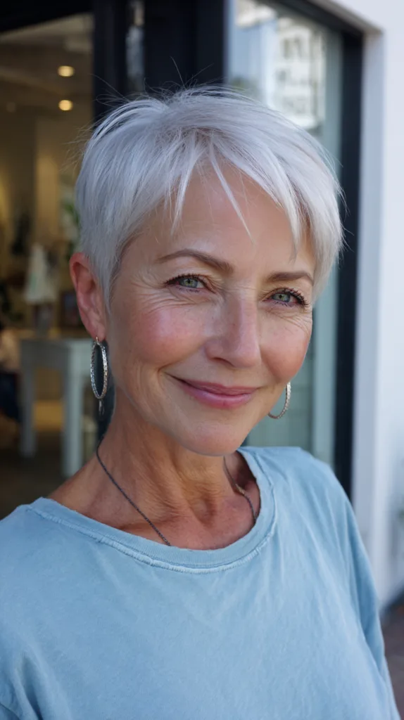 Chic Textured Pixie Cut with Subtle Silver Tones
