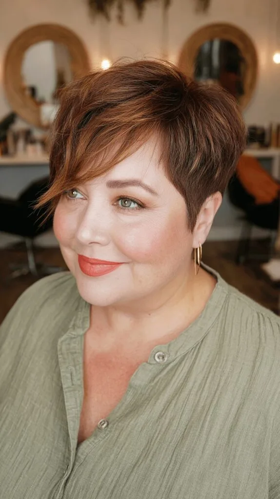 Chic Textured Pixie with Long Asymmetrical Bangs