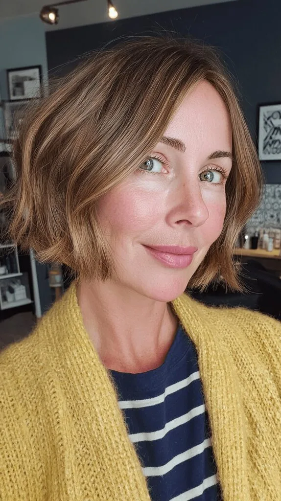 Chic Textured Short Bob with Soft Waves