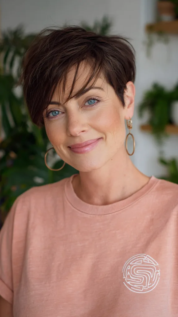 Chic Textured Short Crop with Soft Side Swept Bangs