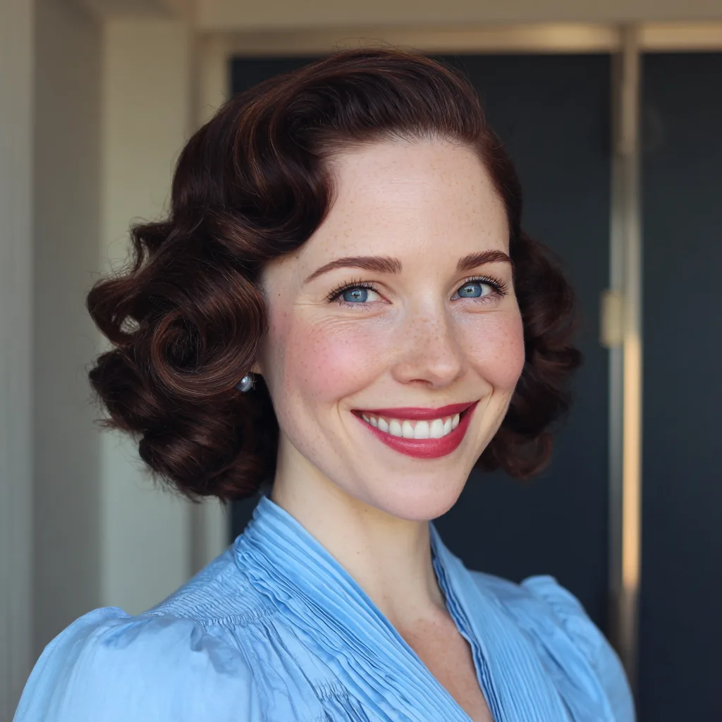 Chic Vintage-Inspired Defined Curls with Soft Volume