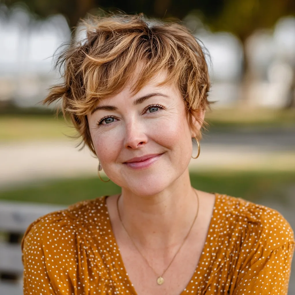 Choppy Golden Pixie with Playful Texture