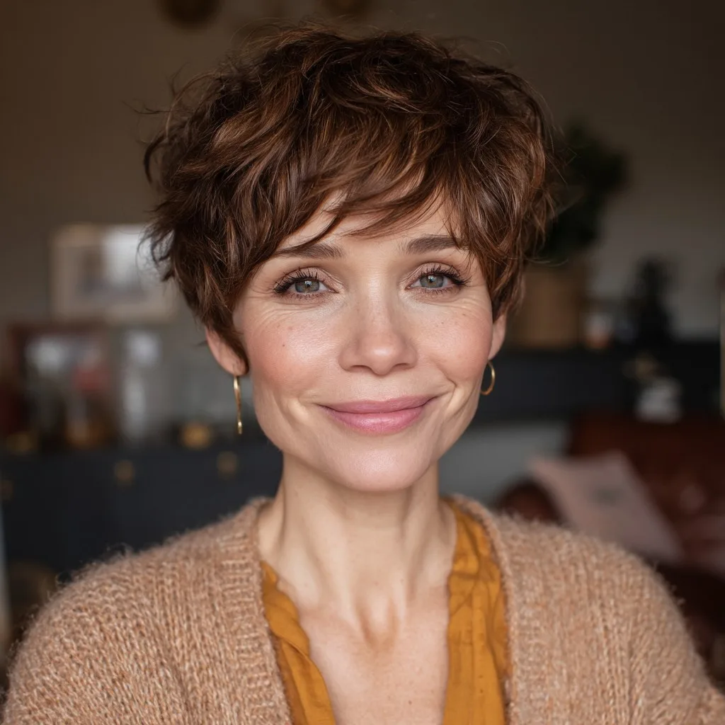 Choppy Textured Pixie Cut with Soft Waves