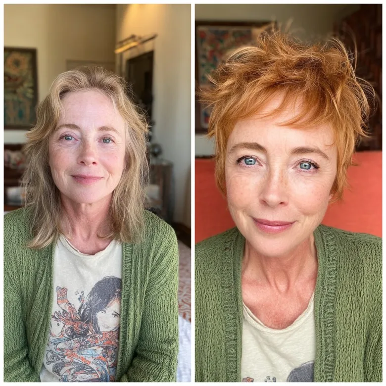 Choppy Textured Pixie Cut with Warm Tones