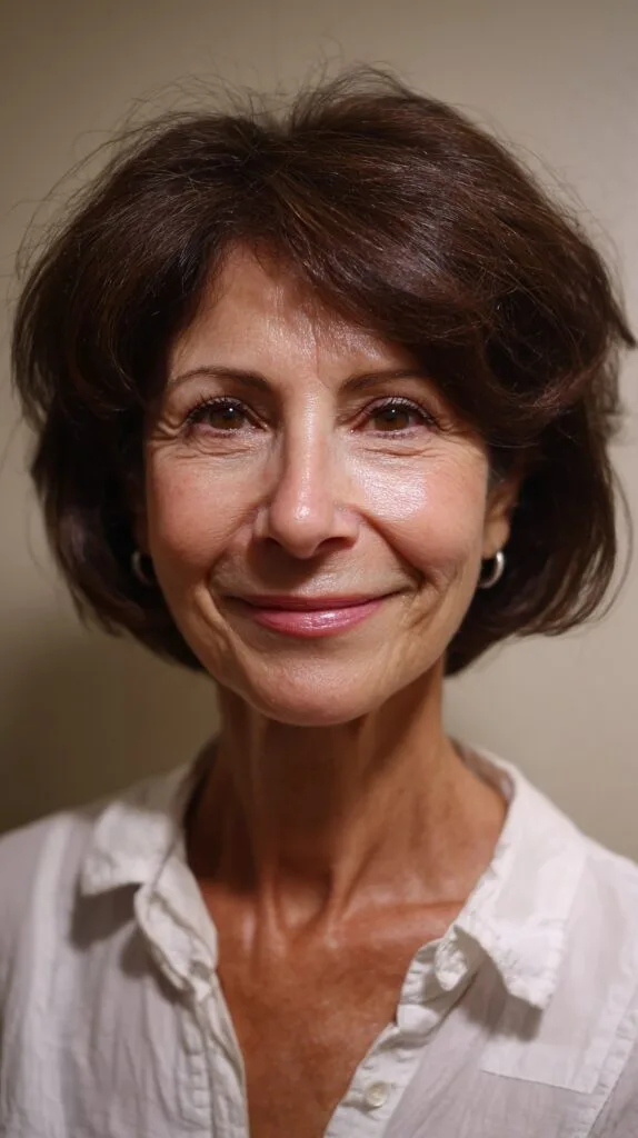 Classic Chocolate Bob with Gentle Curls