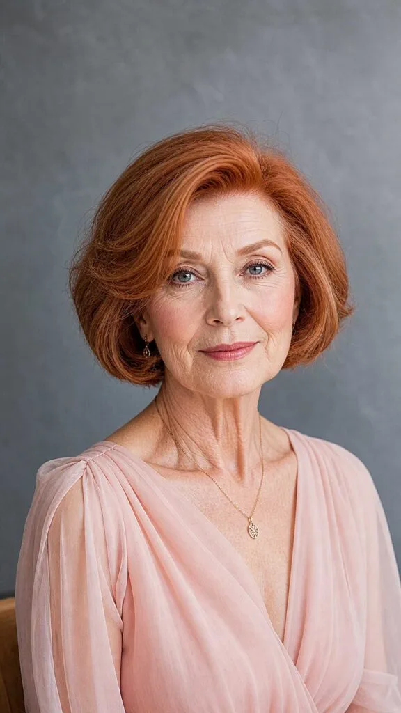 Classic Ginger Red Bob with Soft Body and Volume