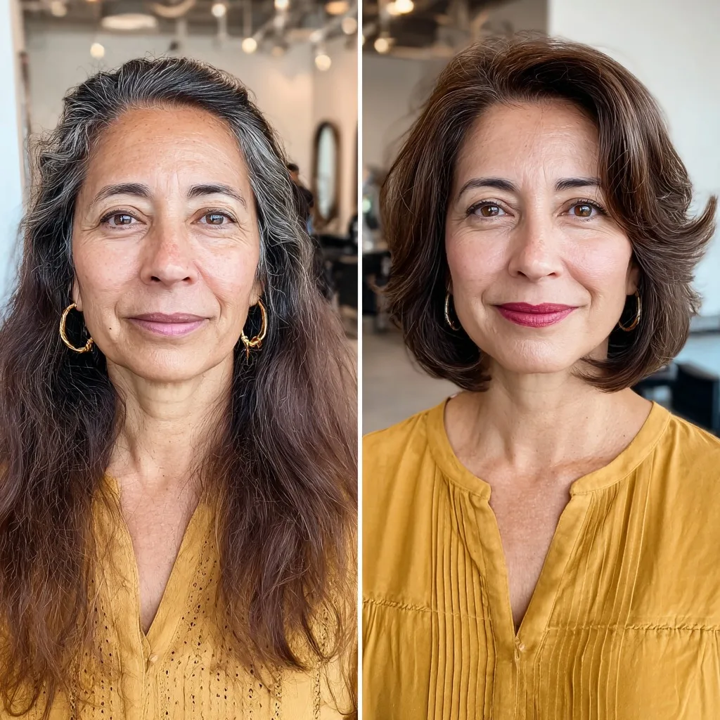 Classic Soft Layered Lob with Gentle Waves