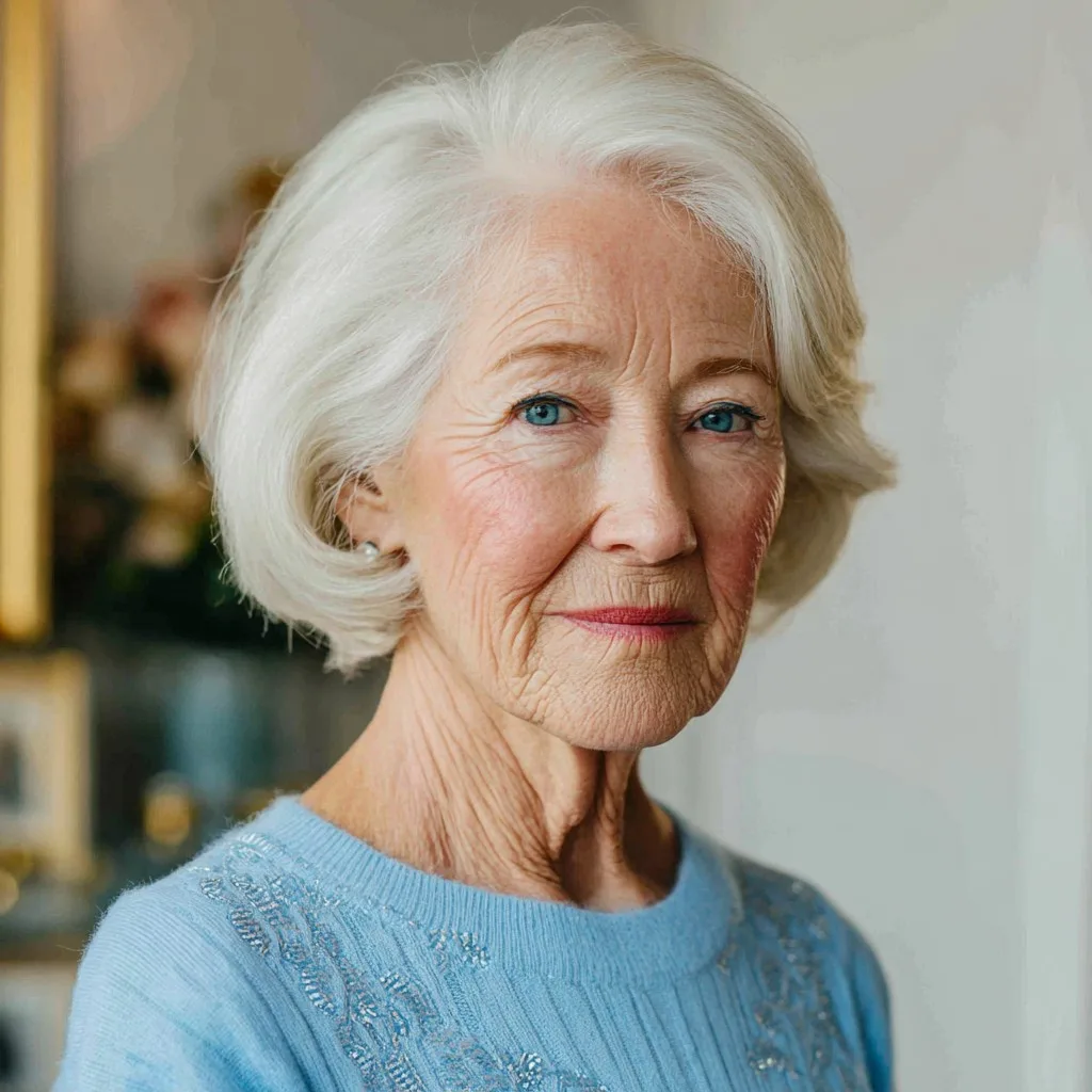 Classic Soft Silver Bob with Subtle Layers