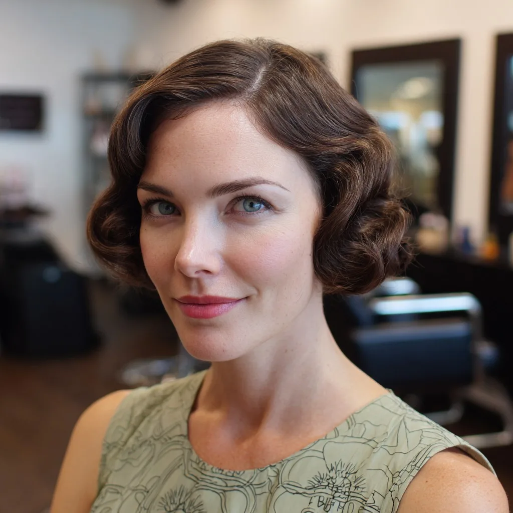 Classic Vintage Bob with Soft Defined Curls