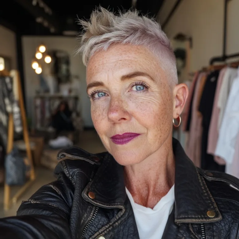 Contemporary Short Spiked Cut with Soft Lavender Tones