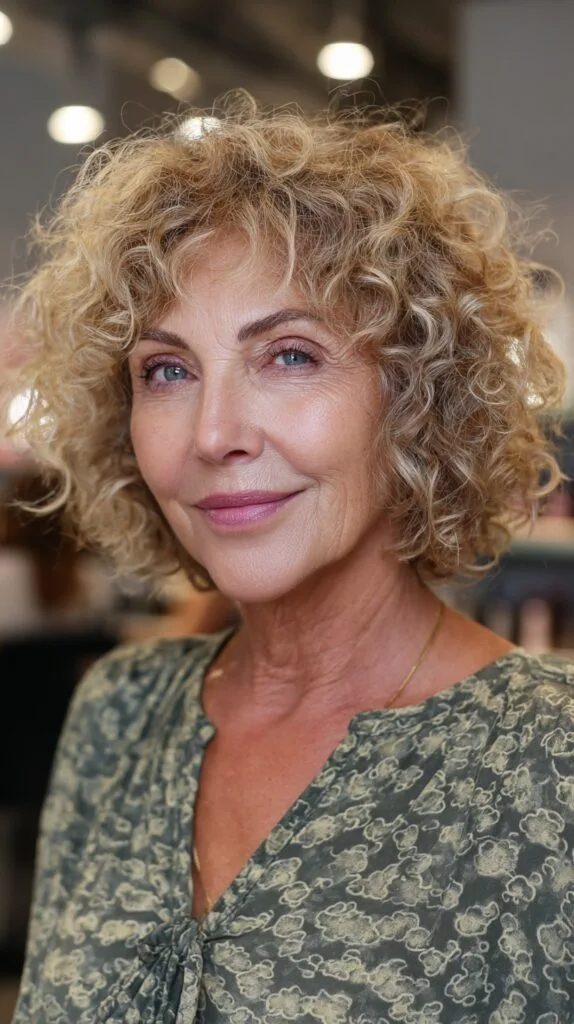 Curly Golden Tousle with Natural Volume